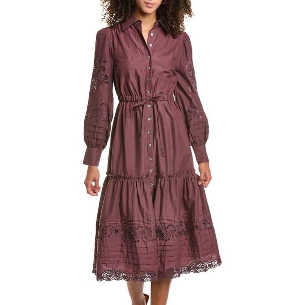 St. Roche Darcy Shirtdress Raisin Size 4 New With Tags